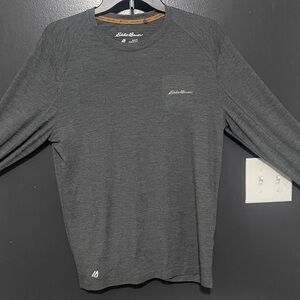 Eddie Bauer Men's Charcoal Long Sleeve Tee